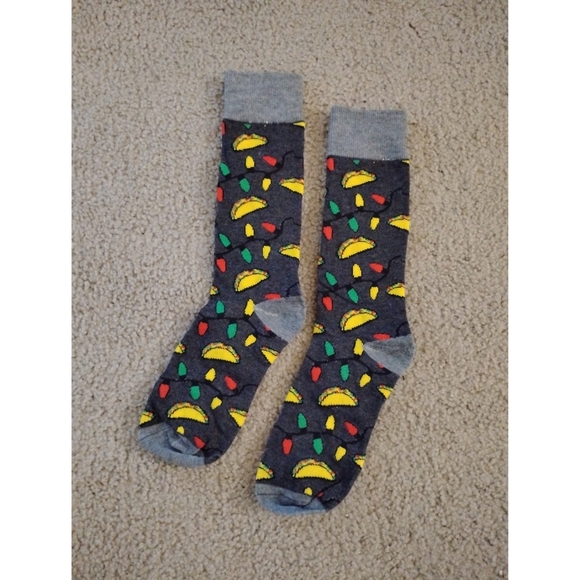 Christmas And Tacos Crew Socks - Picture 1 of 1